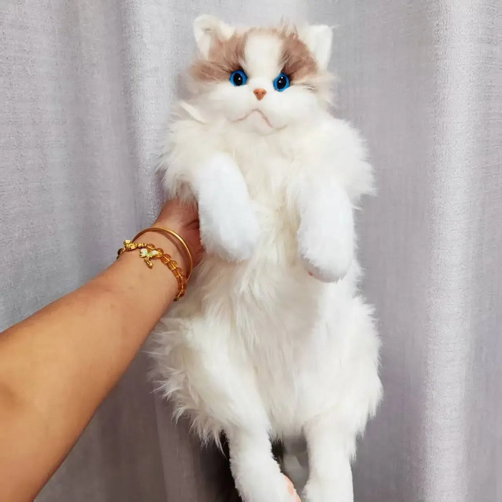 Super Realistic Plush Cat Backpack – Lifelike Stuffed Animal Travel Bag & Shoulder Caddy