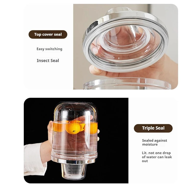 Premium Airtight Sealed Food Storage Jars – Clear Stackable Pantry Organizers