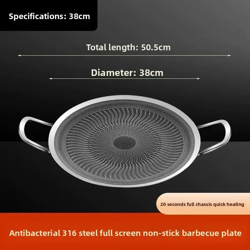 Non-Stick Korean Style BBQ Grill Pan - Portable Outdoor Griddle