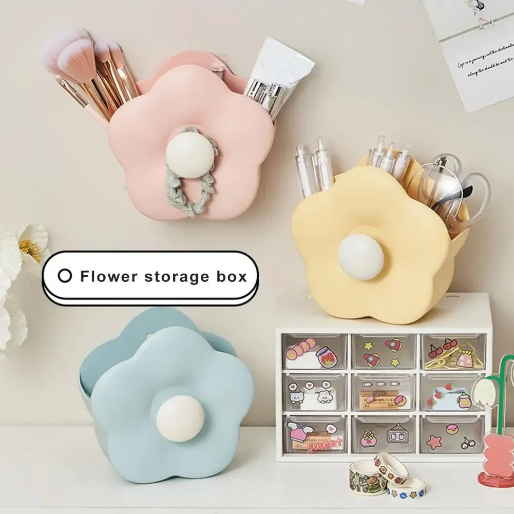 Makeup Brush Organizer Box - Floral Design, Durable