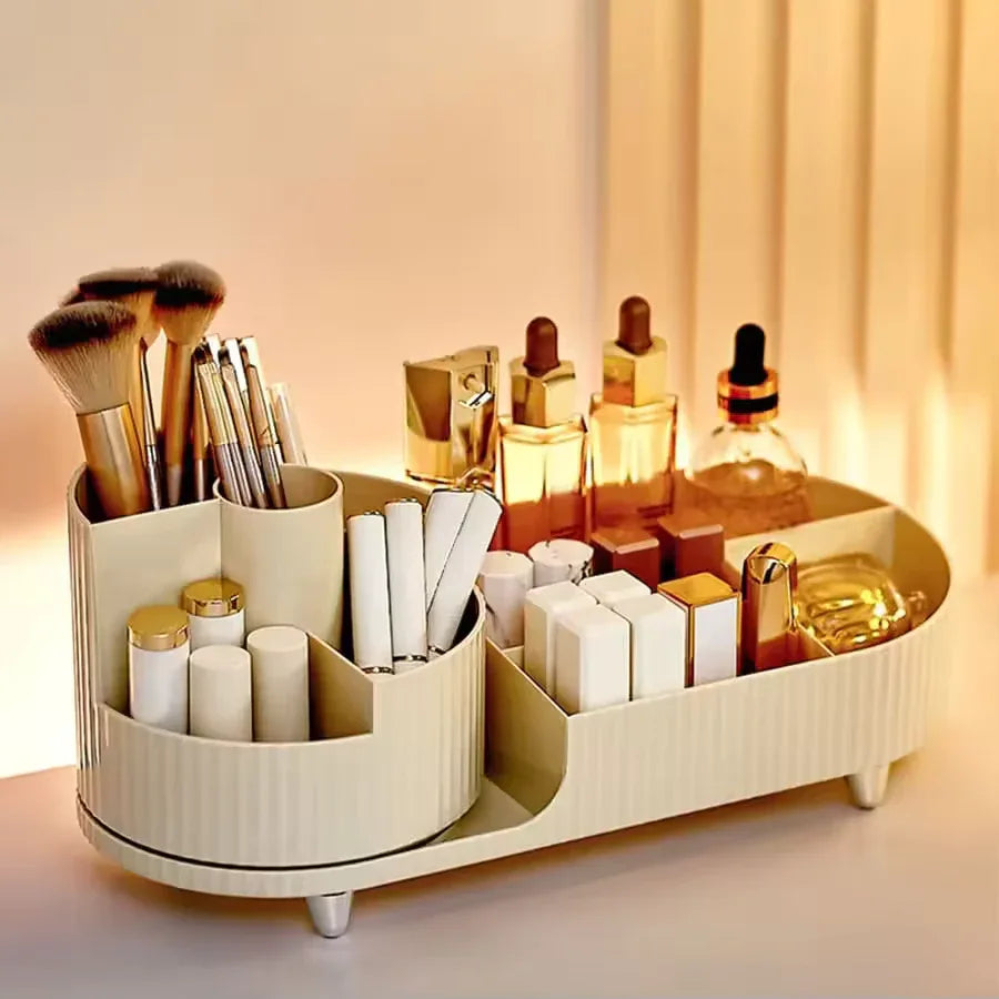 Makeup Organizer with Compartments - Cosmetic Storage Rack