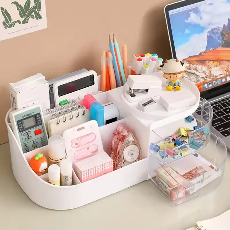 Makeup Storage Box with Mirror & Organizer