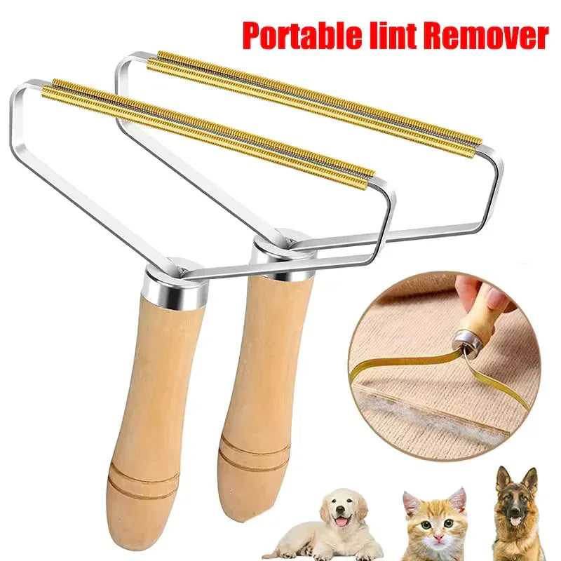 Manual Lint Remover for Clothes with Wood Handle