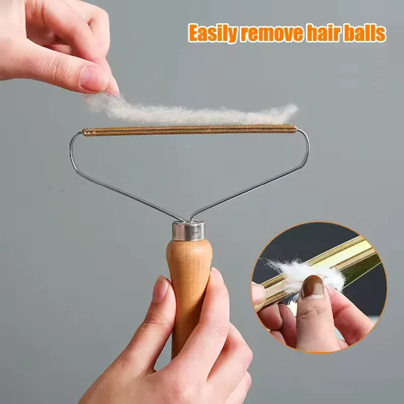 Manual Lint Remover for Clothes with Wood Handle
