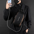 Men's Code Lock Crossbody Bag with USB Port