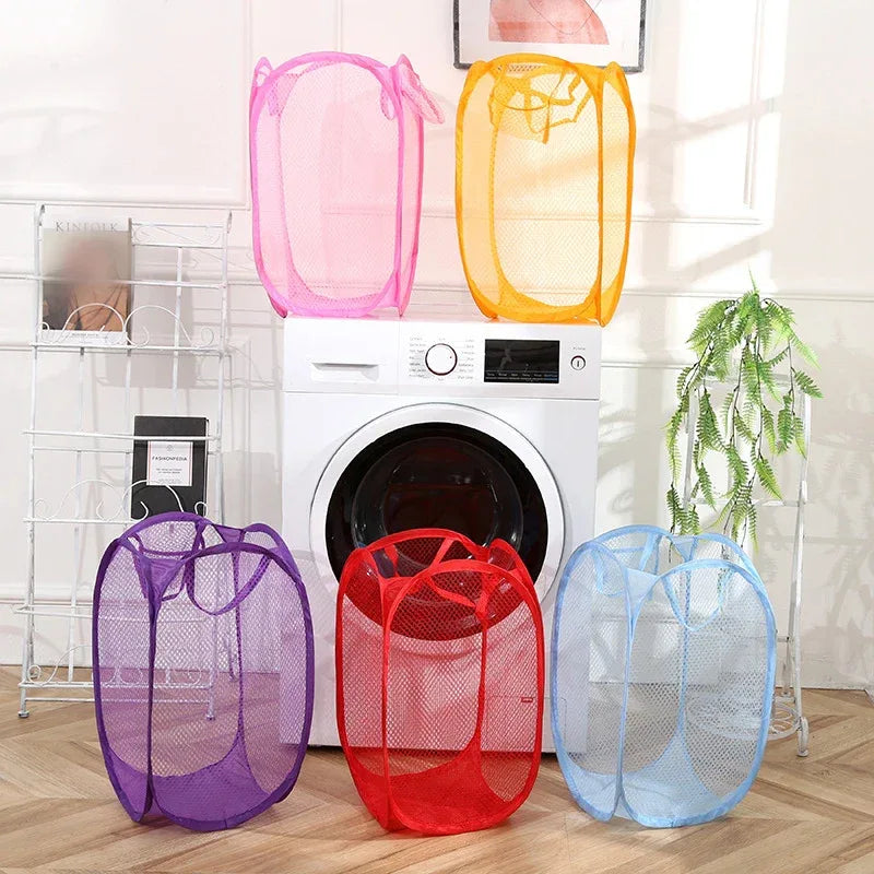 Mesh Foldable Laundry Basket – Lightweight & Portable