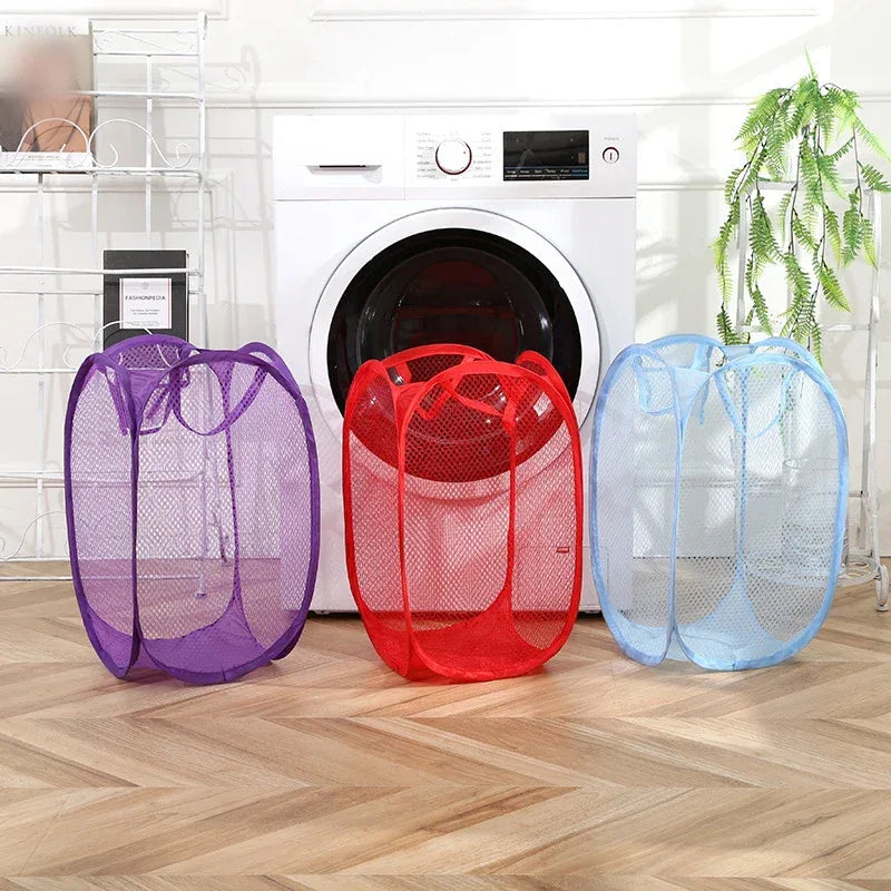 Mesh Foldable Laundry Basket – Lightweight & Portable