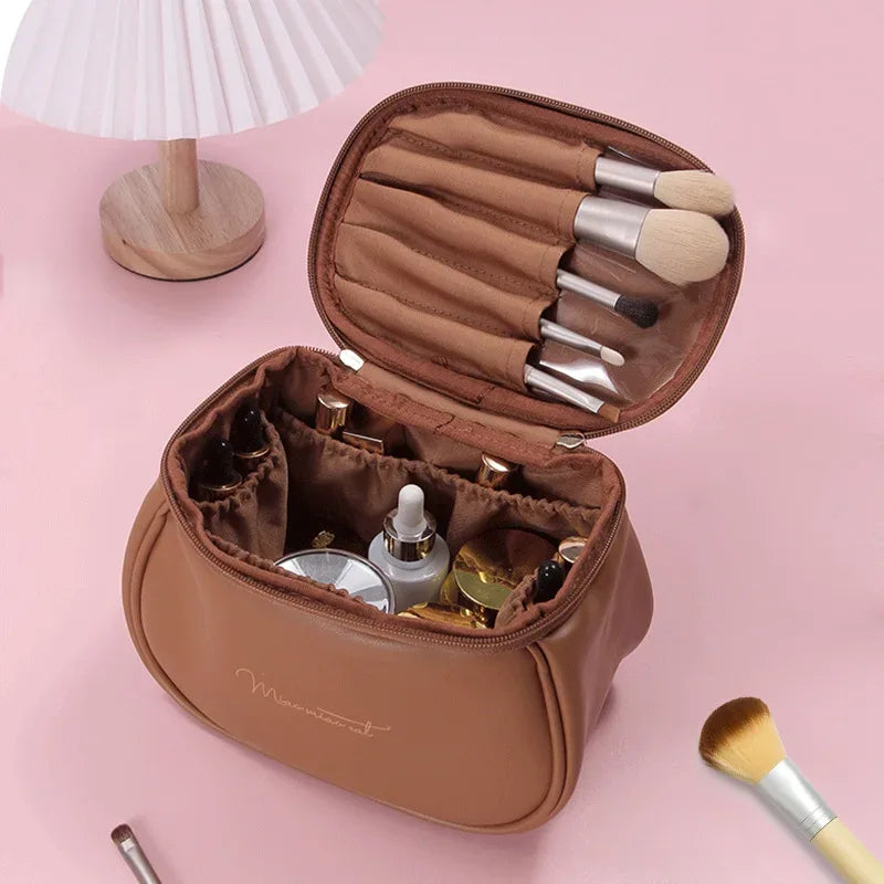 Portable Makeup Case with Zipper - Stylish & Compact