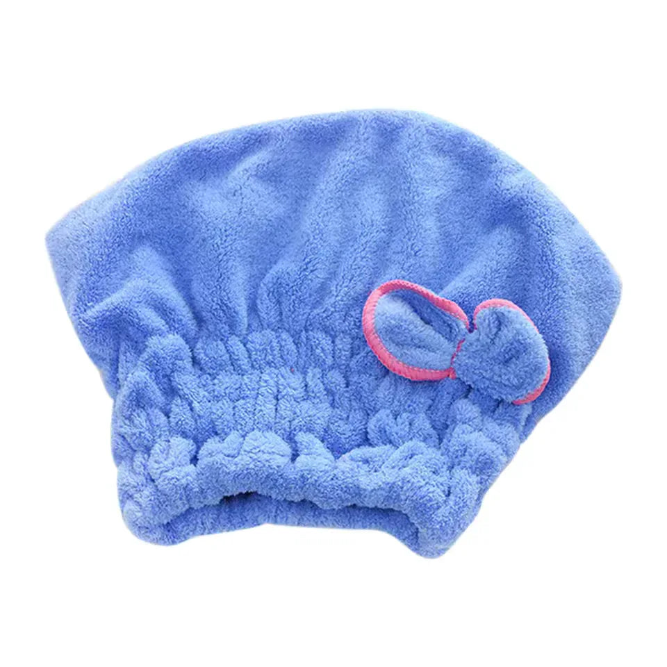 Microfiber Hair Drying Towel Cap - Soft & Absorbent