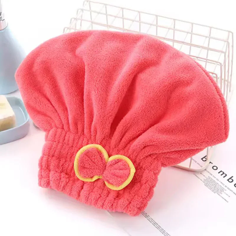 Microfiber Hair Drying Towel Cap - Soft & Absorbent