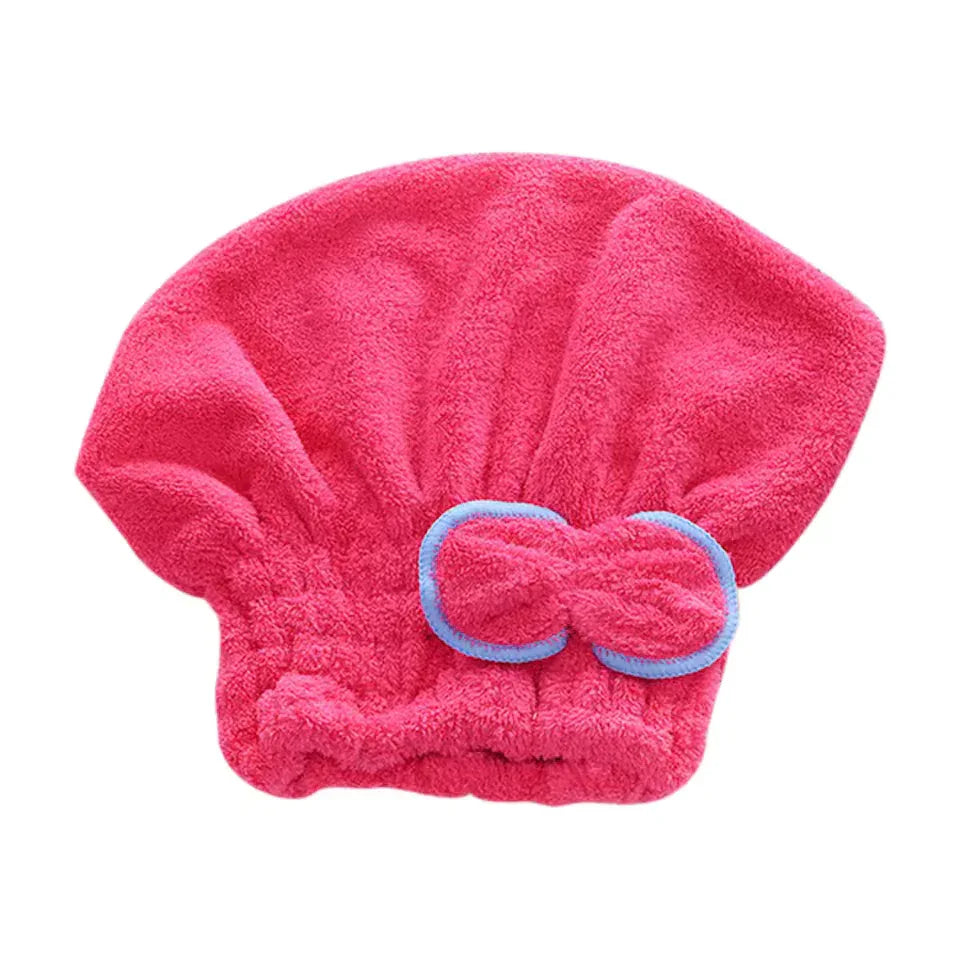 Microfiber Hair Drying Towel Cap - Soft & Absorbent