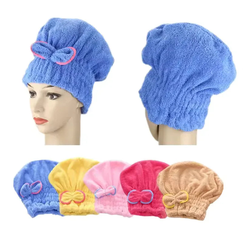 Microfiber Hair Drying Towel Cap - Soft & Absorbent