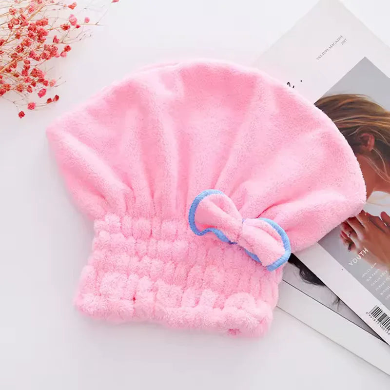 Microfiber Hair Drying Towel Cap - Soft & Absorbent