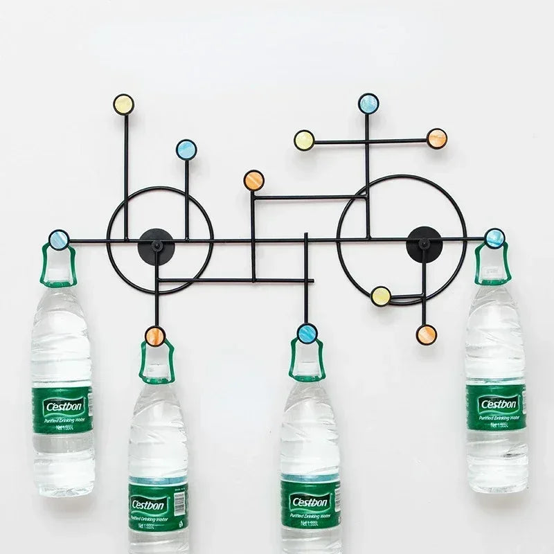 Modern Wall Mounted Coat Stand with Colorful Hooks