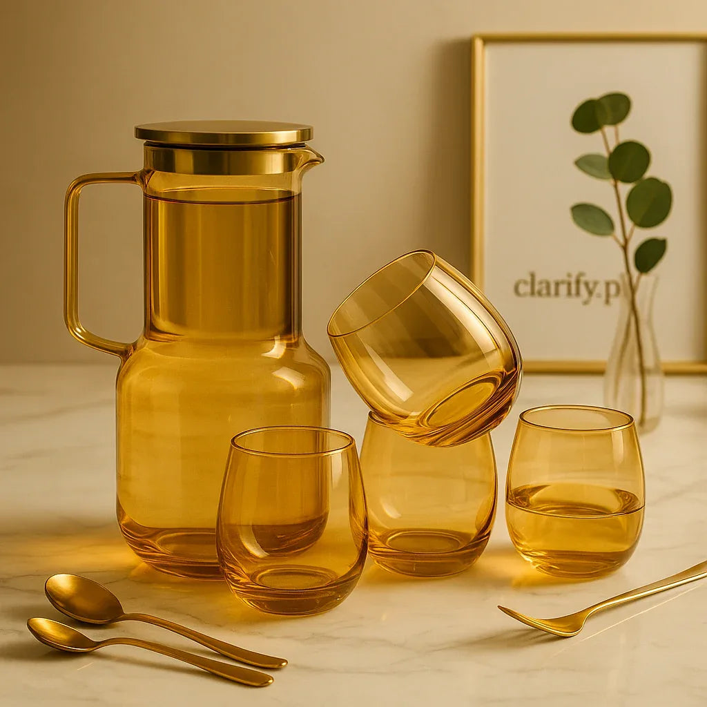 Amber 7-Piece Luxury Glass & Jug set