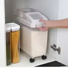 Moisture Proof Rice Storage Container with Wheels