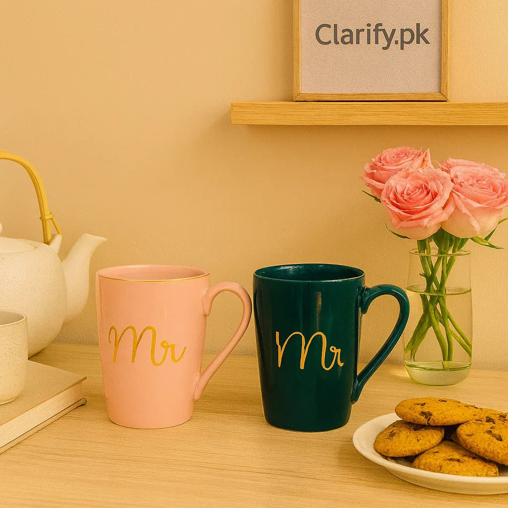 Mr and Mrs Ceramic Mugs Gift Set