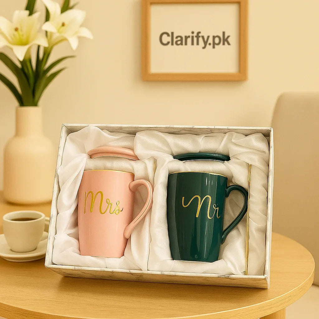 Mr and Mrs Ceramic Mugs Gift Set