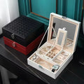 Multi Functional Leather Jewelry Box with Mirror
