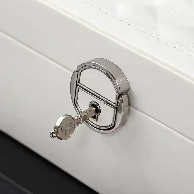 Multi Functional Leather Jewelry Box with Mirror