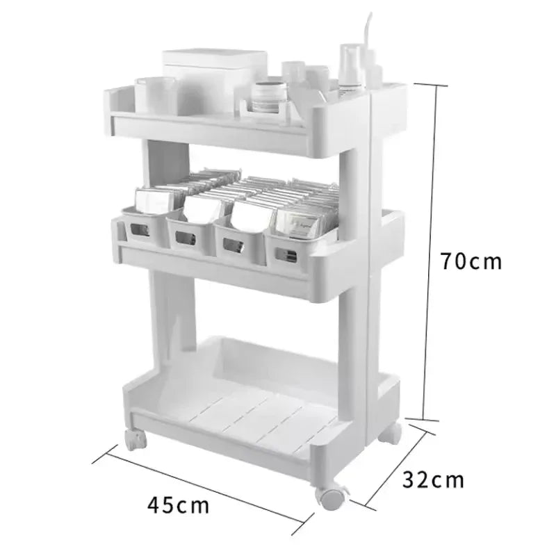 3-Layer Drawer Trolley with Wheels