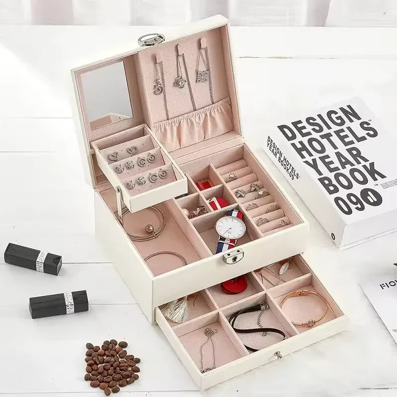 Multi-Layer Jewelry Storage Case with Drawers