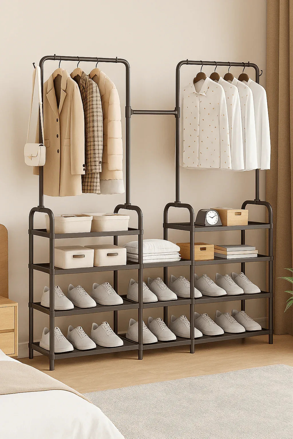 Multi-Purpose Shoe & Clothes Rack – Space-Saving Organizer