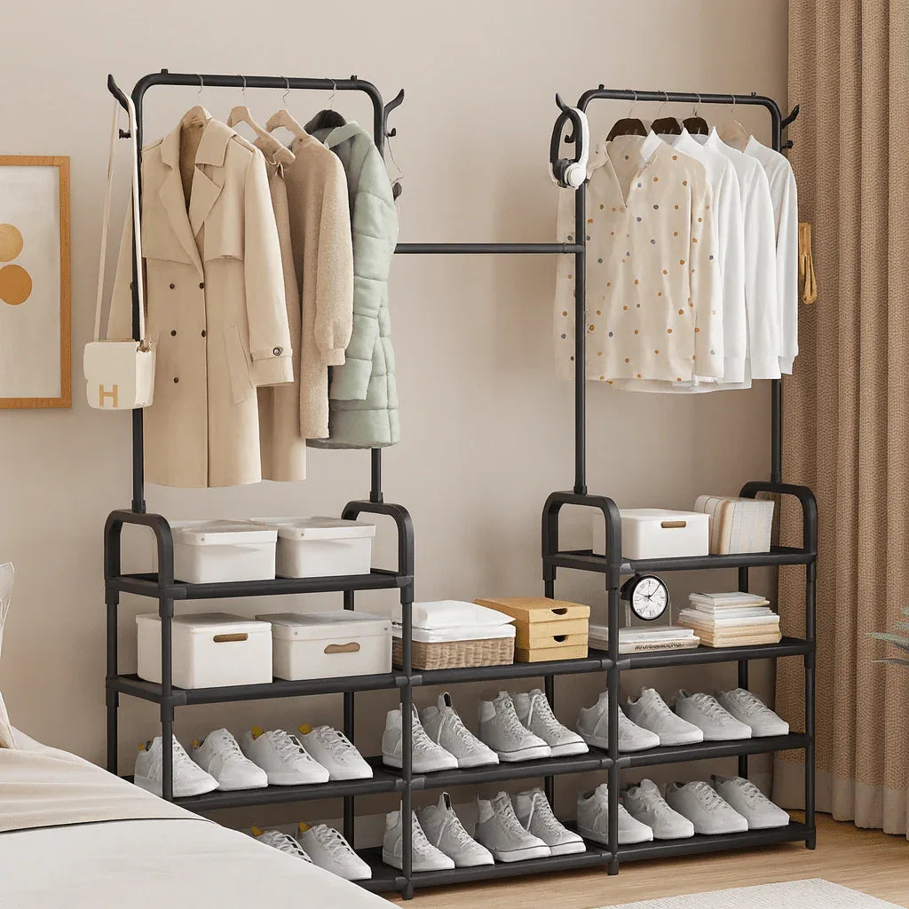 Multi-Purpose Shoe & Clothes Rack – Space-Saving Organizer