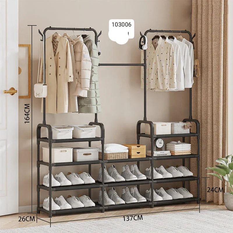 Multi-Purpose Shoe & Clothes Rack – Space-Saving Organizer