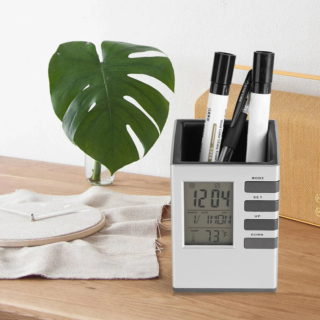 Multifunctional Alarm Clock with Pen Holder