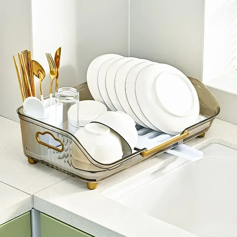 Multifunctional Dish Drainer with Utensil Holder