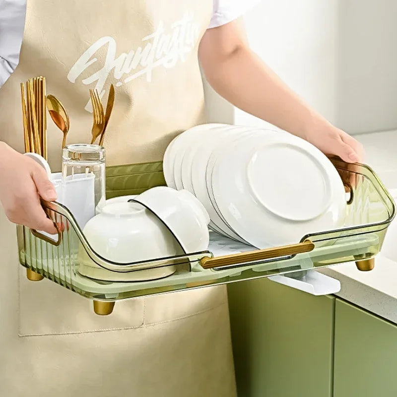 Multifunctional Dish Drainer with Utensil Holder