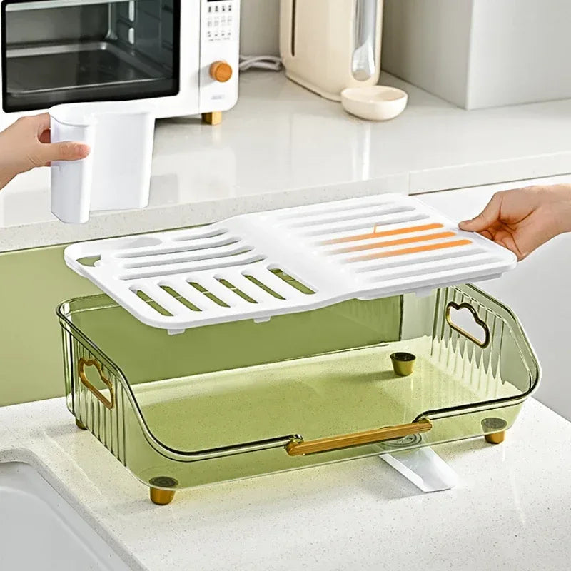Multifunctional Dish Drainer with Utensil Holder