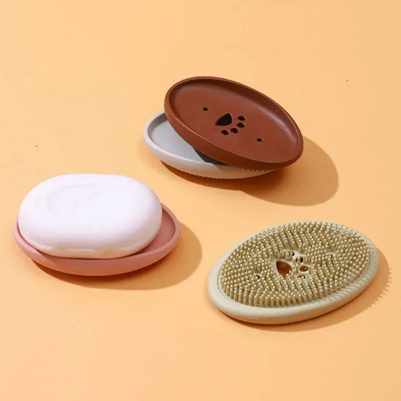 Multifunctional Silicone Soap Box with Brush