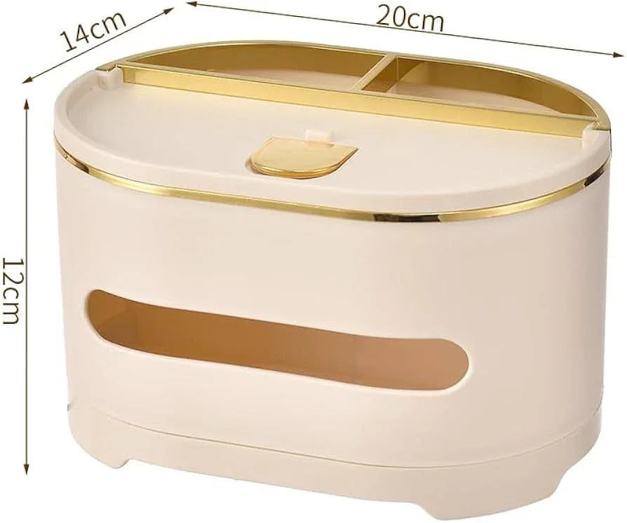 Multifunctional Tissue Box with Makeup Brush Holder