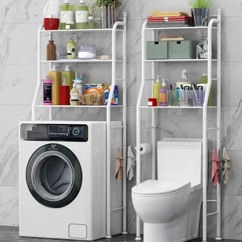 Multifunctional Toilet Rack with Shelves - Black