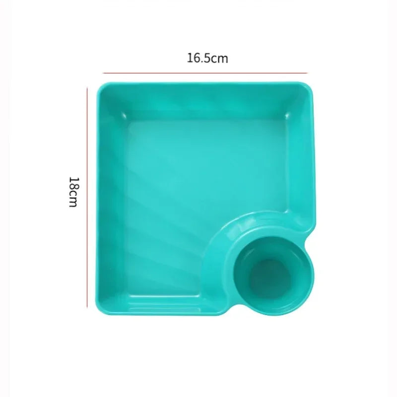 Pack of 4 Multipurpose Snack Plates with Sauce Compartment