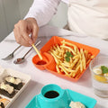 Pack of 4 Multipurpose Snack Plates with Sauce Compartment