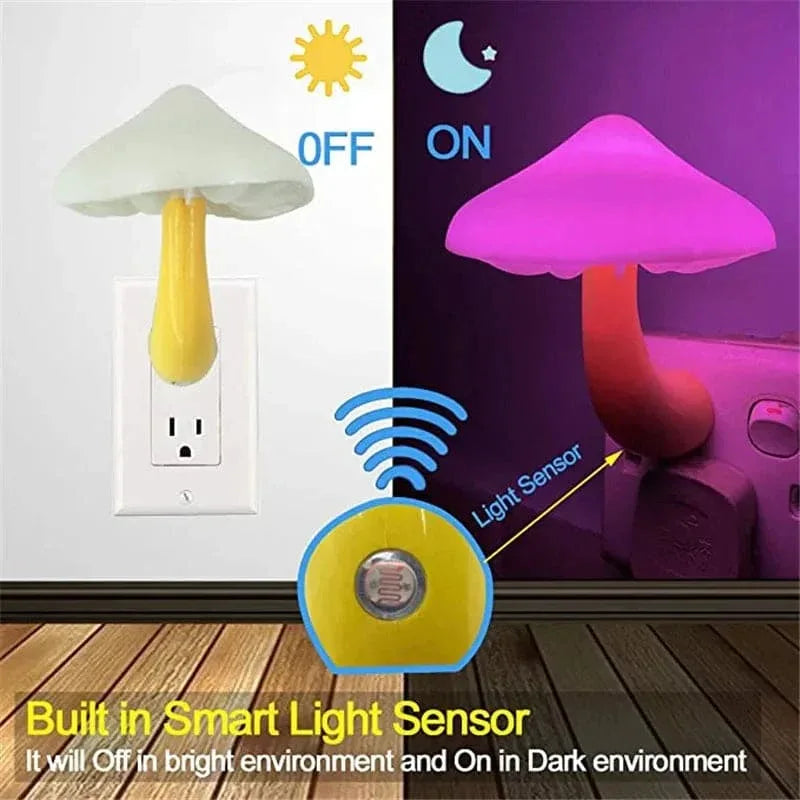 Mushroom Night Light Plug In - Warm Glow