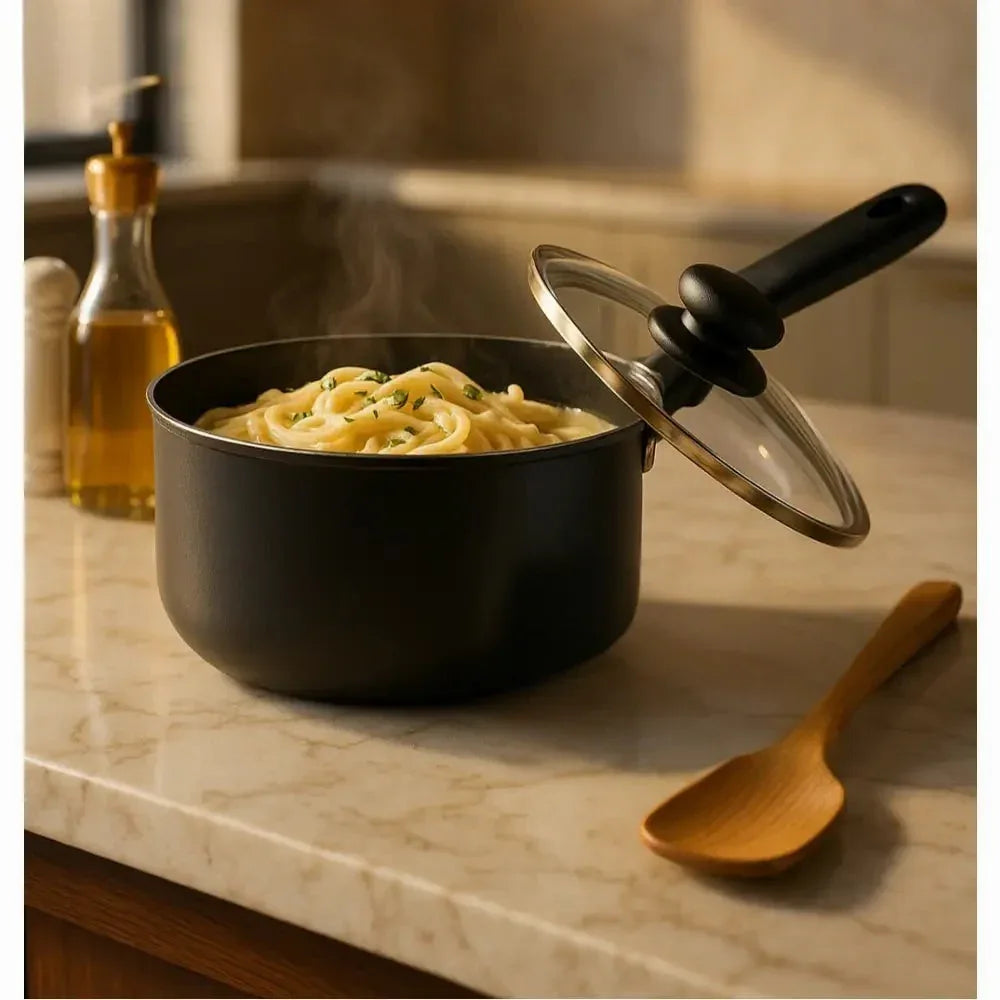 Premium Nonstick Saucepan with Glass Lid – Durable & Easy-Clean