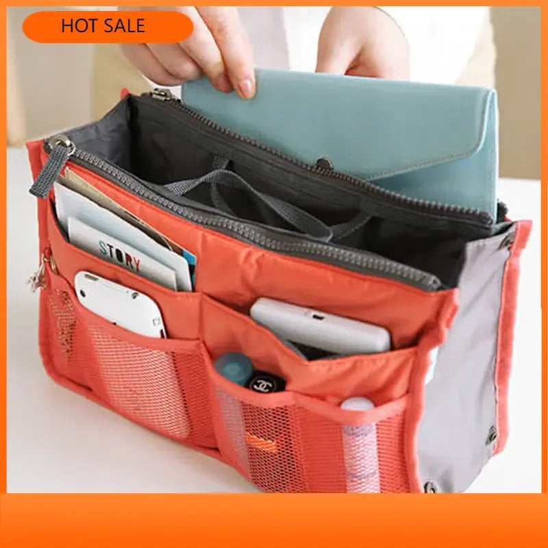 Nylon Handbag Organizer Insert with Multiple Pockets