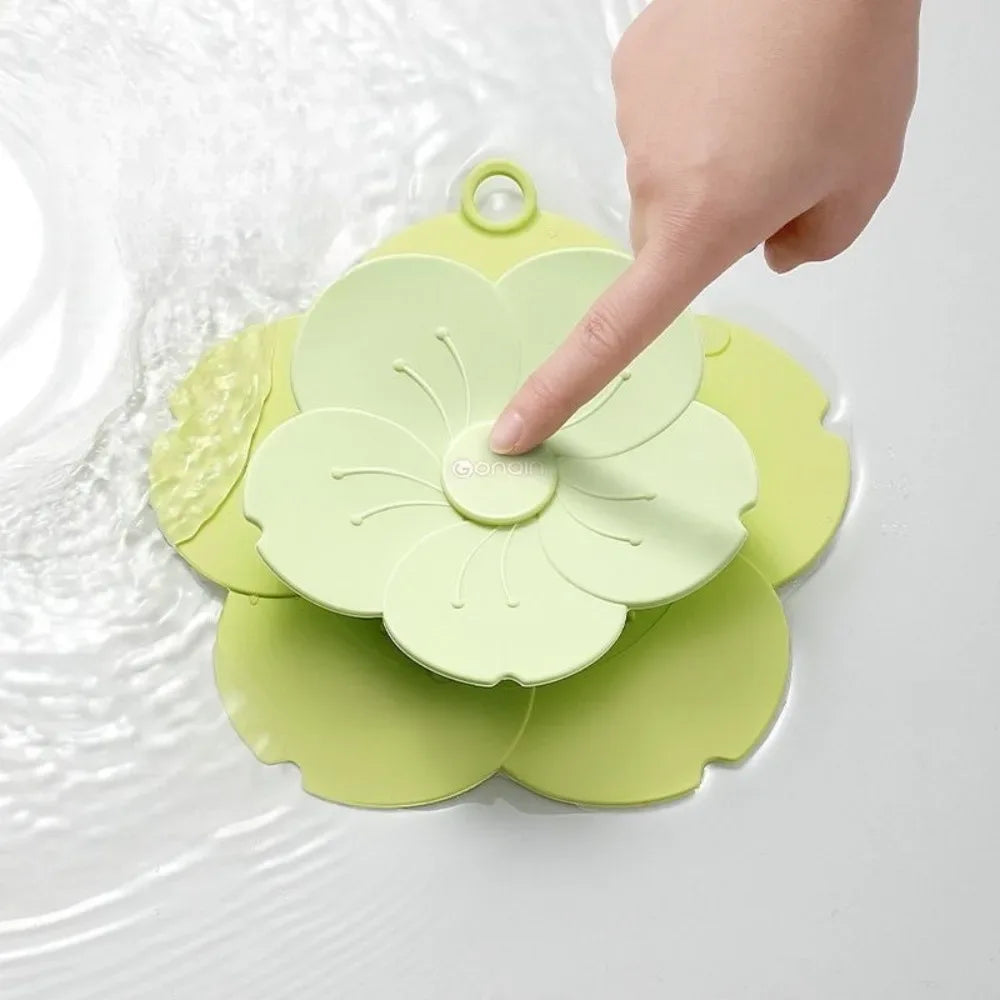 Silicone Drain Cover for Bathroom - Flower Design
