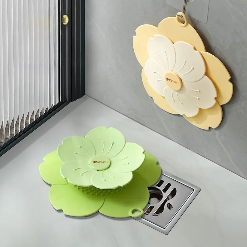 Silicone Drain Cover for Bathroom - Flower Design