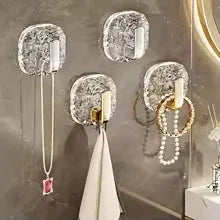 Pack of 4 Self Adhesive Wall Hooks - Durable & Stylish