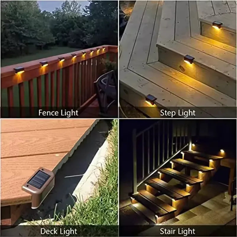Pack of 4 Solar LED Staircase Lights Outdoor