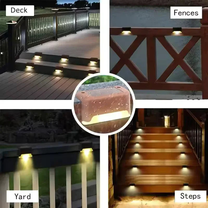 Pack of 4 Solar LED Staircase Lights Outdoor