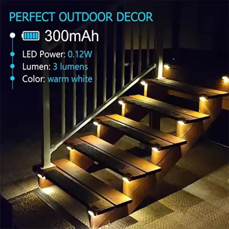 Pack of 4 Solar LED Staircase Lights Outdoor