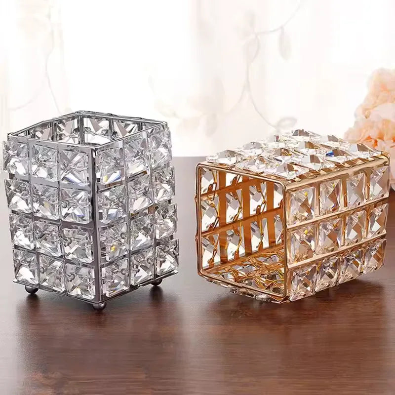 Crystal Makeup Brush Holder Candle Holder