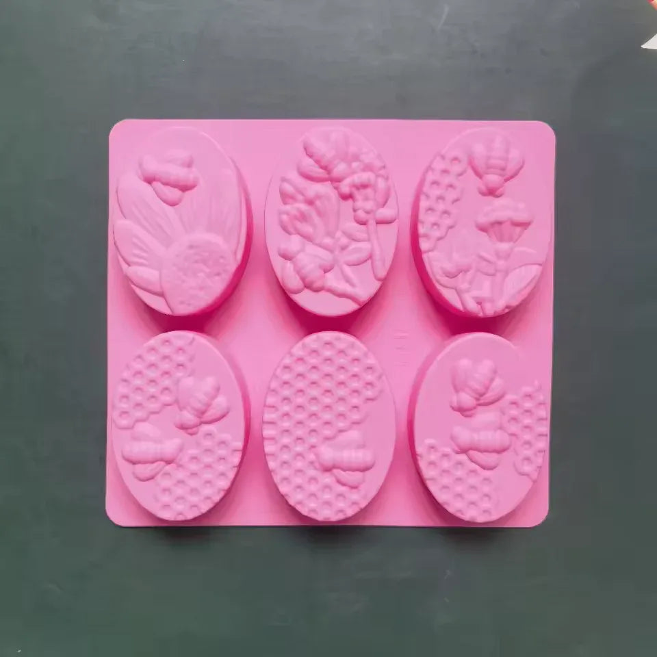 6 Cavity Oval Soap Mold for Crafts