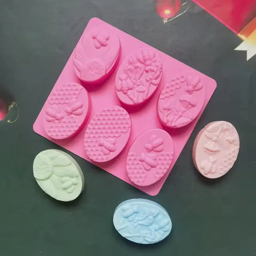 6 Cavity Oval Soap Mold for Crafts